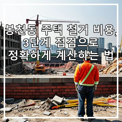 봉천동 주택 철거 비용, 3단계 점검으로 정확하게 계산하는 법