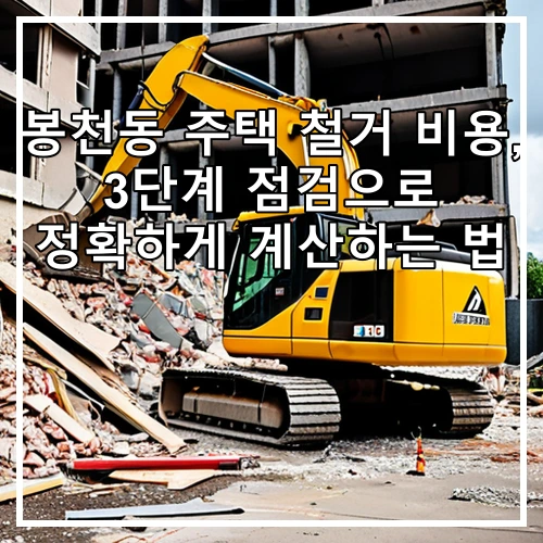 봉천동 주택 철거 비용, 3단계 점검으로 정확하게 계산하는 법