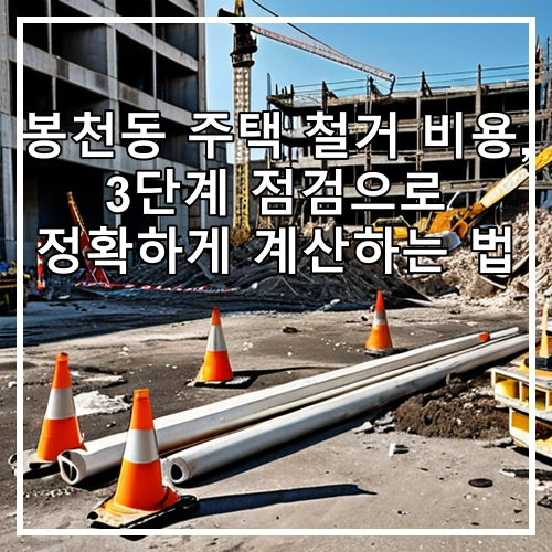 봉천동 주택 철거 비용, 3단계 점검으로 정확하게 계산하는 법