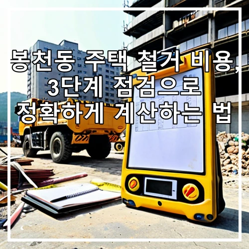 봉천동 주택 철거 비용, 3단계 점검으로 정확하게 계산하는 법