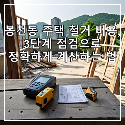 봉천동 주택 철거 비용, 3단계 점검으로 정확하게 계산하는 법