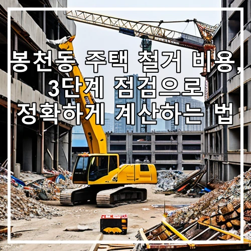 봉천동 주택 철거 비용, 3단계 점검으로 정확하게 계산하는 법