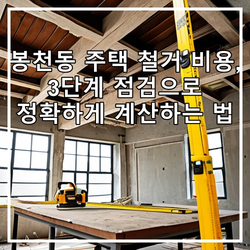 봉천동 주택 철거 비용, 3단계 점검으로 정확하게 계산하는 법