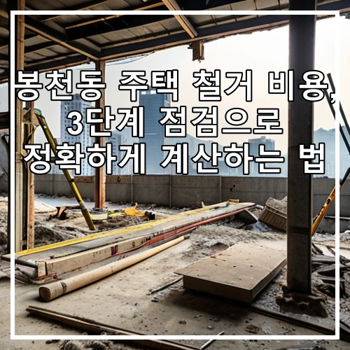 봉천동 주택 철거 비용, 3단계 점검으로 정확하게 계산하는 법