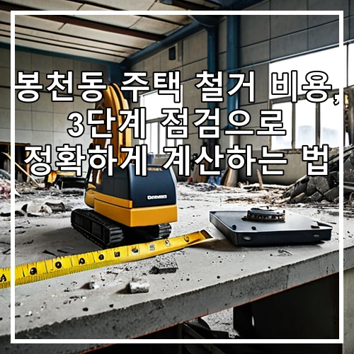 봉천동 주택 철거 비용, 3단계 점검으로 정확하게 계산하는 법