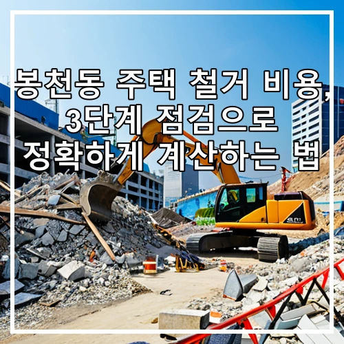 봉천동 주택 철거 비용, 3단계 점검으로 정확하게 계산하는 법