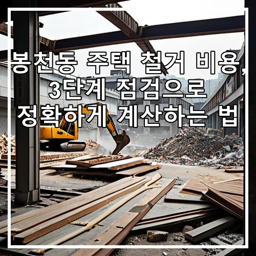 봉천동 주택 철거 비용, 3단계 점검으로 정확하게 계산하는 법