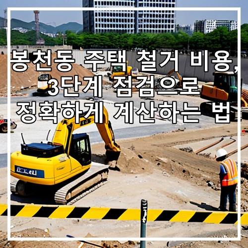 봉천동 주택 철거 비용, 3단계 점검으로 정확하게 계산하는 법