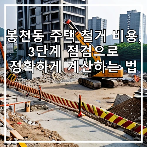 봉천동 주택 철거 비용, 3단계 점검으로 정확하게 계산하는 법
