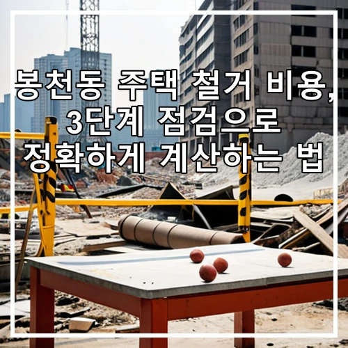 봉천동 주택 철거 비용, 3단계 점검으로 정확하게 계산하는 법