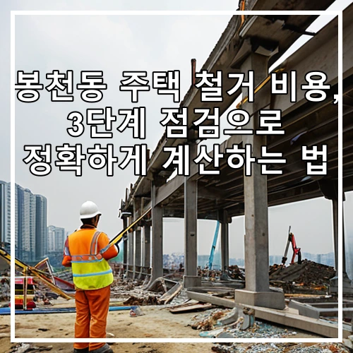 봉천동 주택 철거 비용, 3단계 점검으로 정확하게 계산하는 법