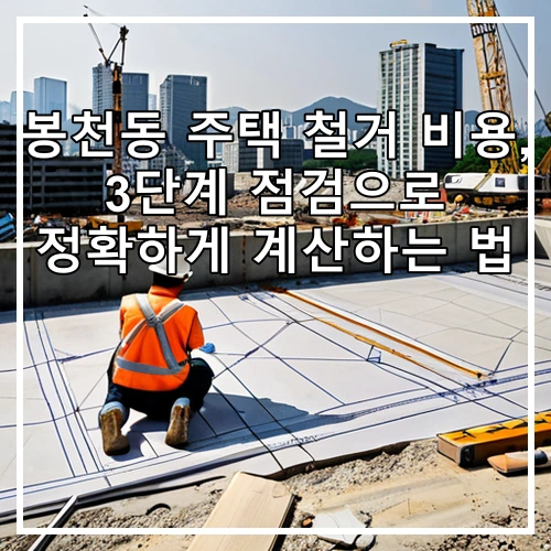 봉천동 주택 철거 비용, 3단계 점검으로 정확하게 계산하는 법