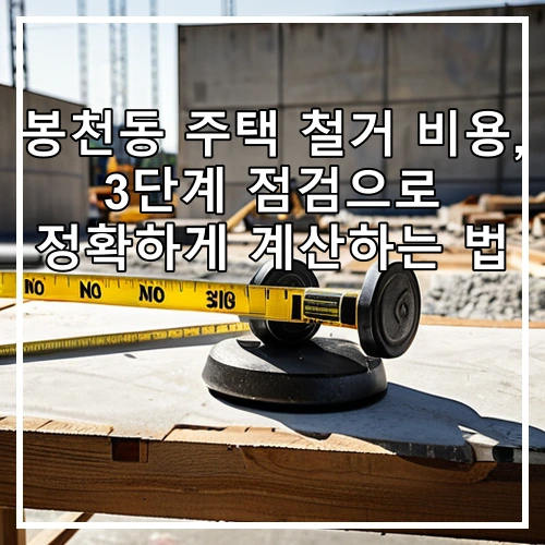 봉천동 주택 철거 비용, 3단계 점검으로 정확하게 계산하는 법