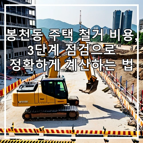 봉천동 주택 철거 비용, 3단계 점검으로 정확하게 계산하는 법
