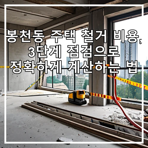 봉천동 주택 철거 비용, 3단계 점검으로 정확하게 계산하는 법