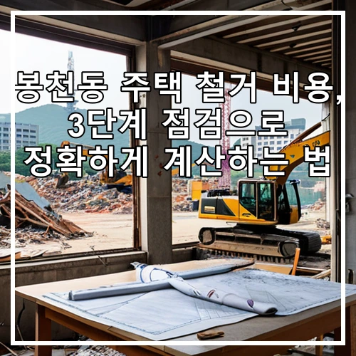 봉천동 주택 철거 비용, 3단계 점검으로 정확하게 계산하는 법