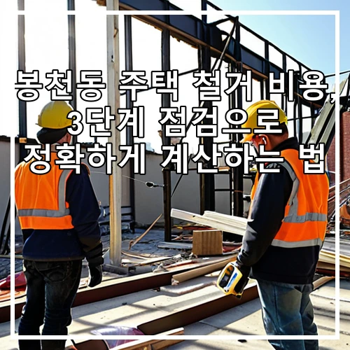 봉천동 주택 철거 비용, 3단계 점검으로 정확하게 계산하는 법