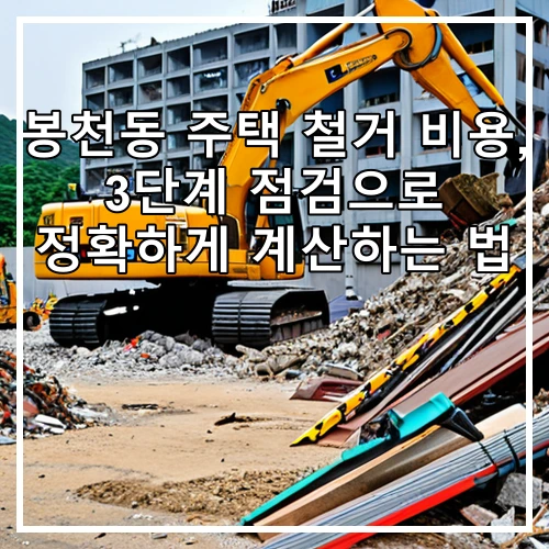 봉천동 주택 철거 비용, 3단계 점검으로 정확하게 계산하는 법