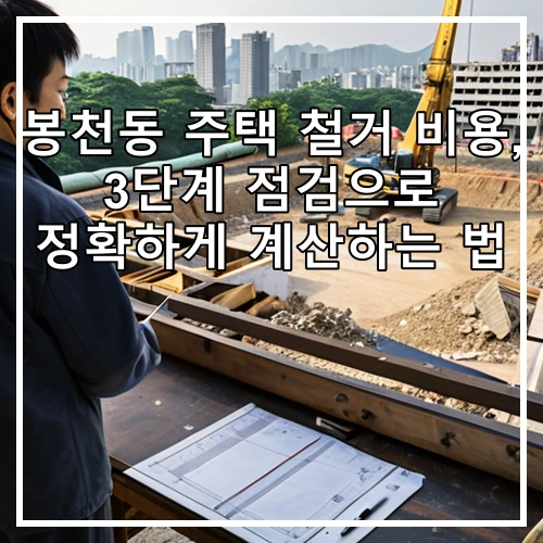 봉천동 주택 철거 비용, 3단계 점검으로 정확하게 계산하는 법