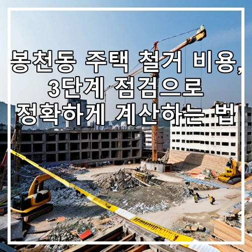 봉천동 주택 철거 비용, 3단계 점검으로 정확하게 계산하는 법