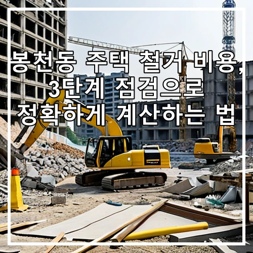 봉천동 주택 철거 비용, 3단계 점검으로 정확하게 계산하는 법