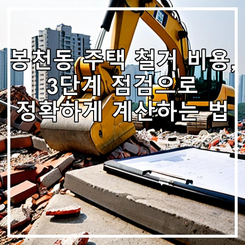 봉천동 주택 철거 비용, 3단계 점검으로 정확하게 계산하는 법
