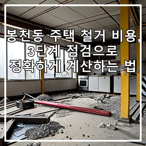 봉천동 주택 철거 비용, 3단계 점검으로 정확하게 계산하는 법
