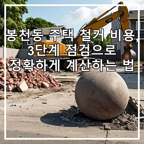 봉천동 주택 철거 비용, 3단계 점검으로 정확하게 계산하는 법