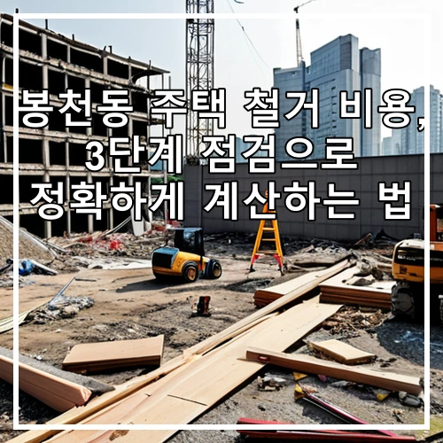 봉천동 주택 철거 비용, 3단계 점검으로 정확하게 계산하는 법
