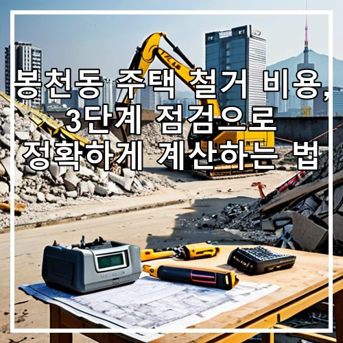 봉천동 주택 철거 비용, 3단계 점검으로 정확하게 계산하는 법