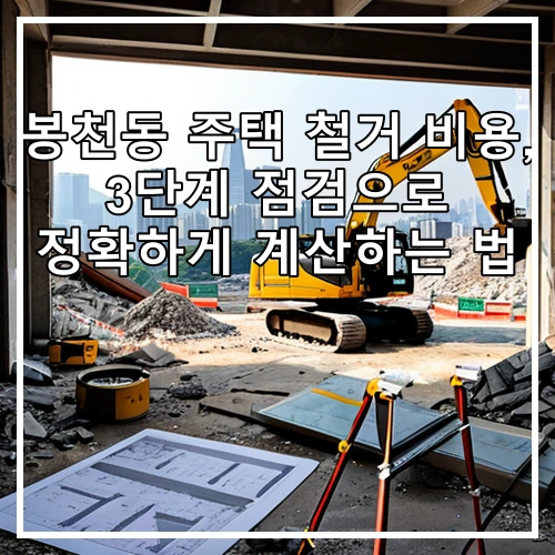 봉천동 주택 철거 비용, 3단계 점검으로 정확하게 계산하는 법