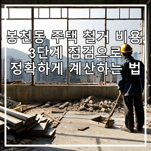 봉천동 주택 철거 비용, 3단계 점검으로 정확하게 계산하는 법