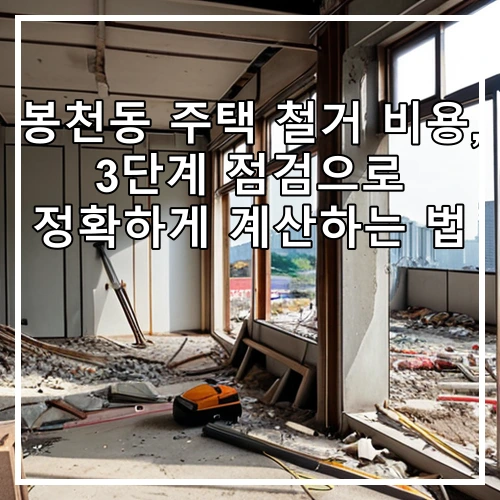 봉천동 주택 철거 비용, 3단계 점검으로 정확하게 계산하는 법