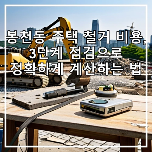 봉천동 주택 철거 비용, 3단계 점검으로 정확하게 계산하는 법