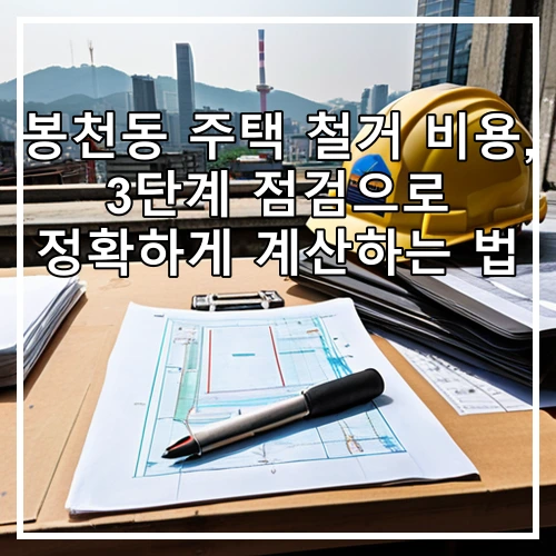 봉천동 주택 철거 비용, 3단계 점검으로 정확하게 계산하는 법