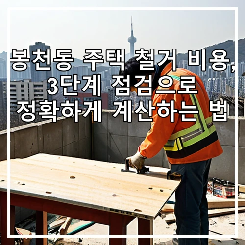 봉천동 주택 철거 비용, 3단계 점검으로 정확하게 계산하는 법