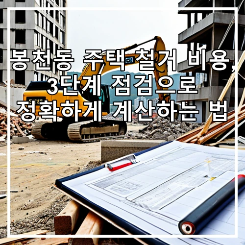 봉천동 주택 철거 비용, 3단계 점검으로 정확하게 계산하는 법