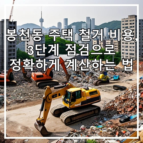 봉천동 주택 철거 비용, 3단계 점검으로 정확하게 계산하는 법