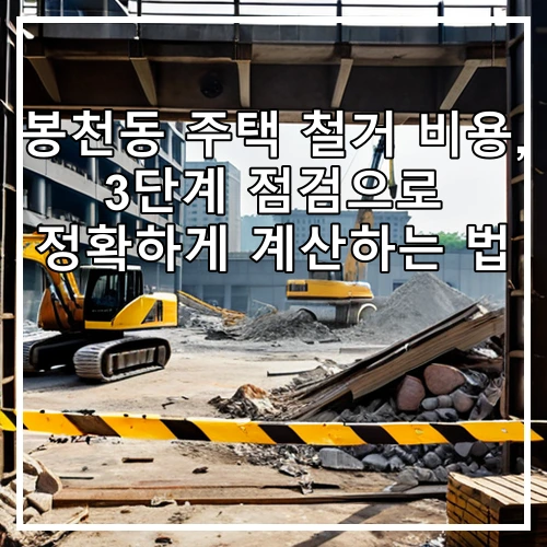 봉천동 주택 철거 비용, 3단계 점검으로 정확하게 계산하는 법
