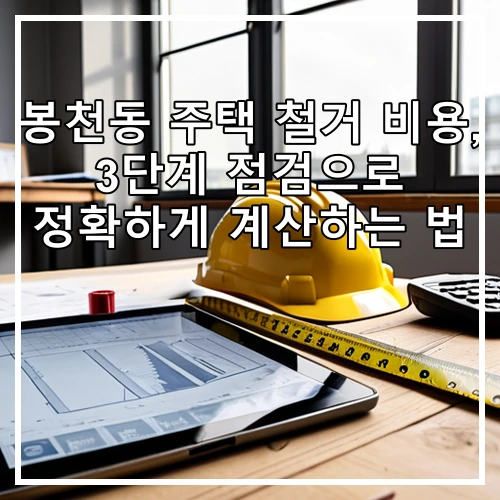봉천동 주택 철거 비용, 3단계 점검으로 정확하게 계산하는 법