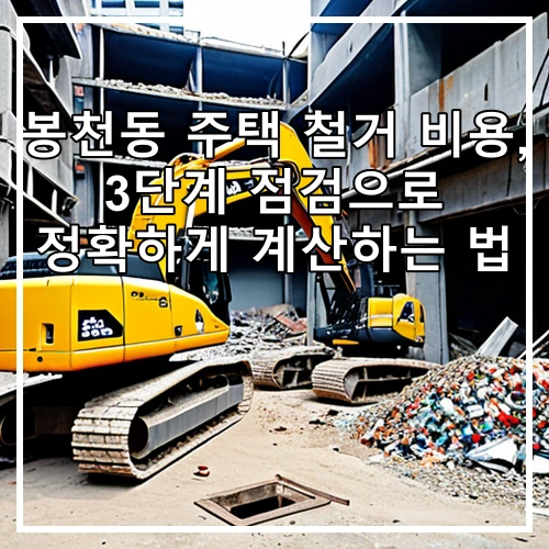 봉천동 주택 철거 비용, 3단계 점검으로 정확하게 계산하는 법