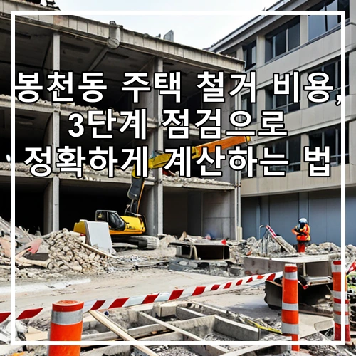 봉천동 주택 철거 비용, 3단계 점검으로 정확하게 계산하는 법