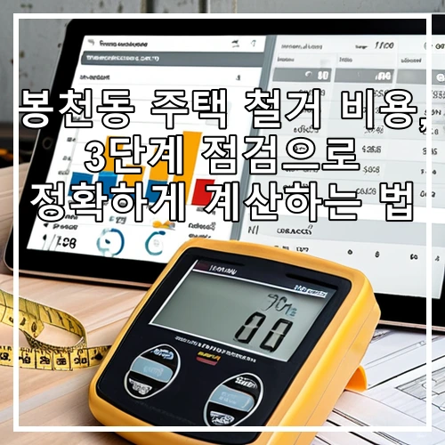 봉천동 주택 철거 비용, 3단계 점검으로 정확하게 계산하는 법