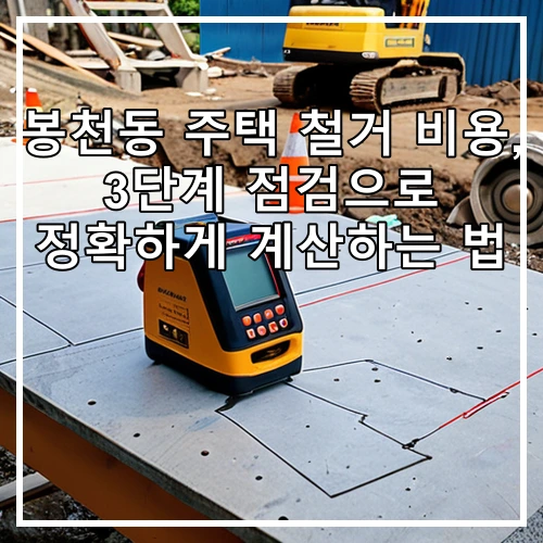 봉천동 주택 철거 비용, 3단계 점검으로 정확하게 계산하는 법