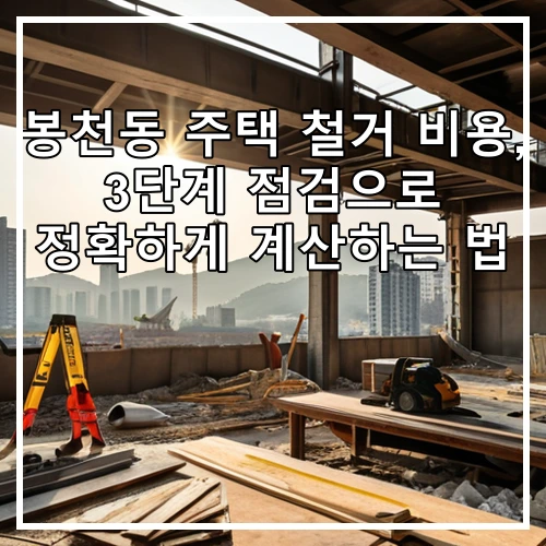 봉천동 주택 철거 비용, 3단계 점검으로 정확하게 계산하는 법