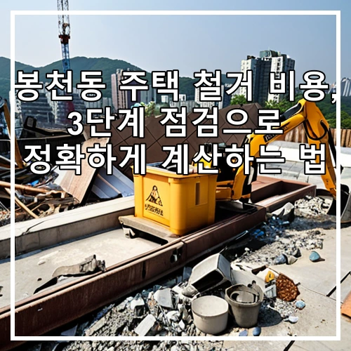 봉천동 주택 철거 비용, 3단계 점검으로 정확하게 계산하는 법