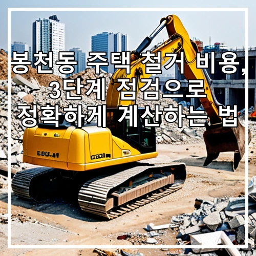 봉천동 주택 철거 비용, 3단계 점검으로 정확하게 계산하는 법