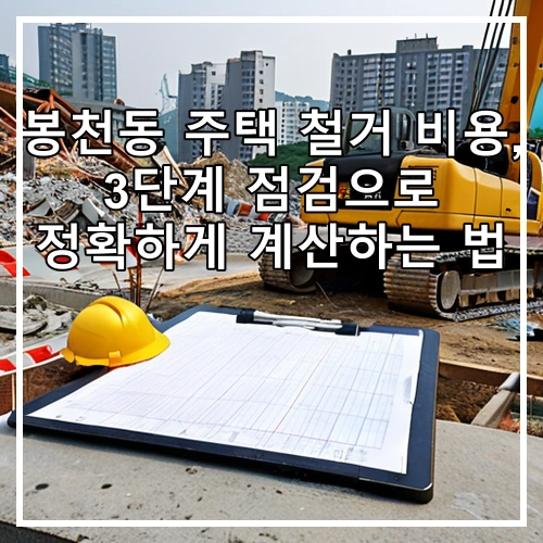 봉천동 주택 철거 비용, 3단계 점검으로 정확하게 계산하는 법