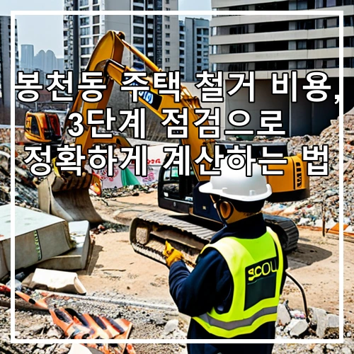 봉천동 주택 철거 비용, 3단계 점검으로 정확하게 계산하는 법