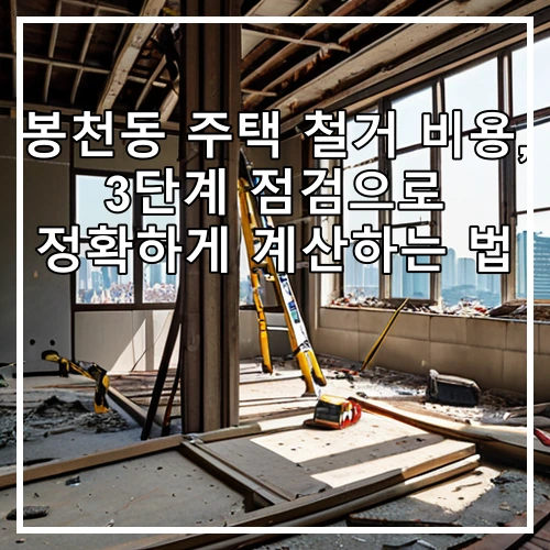 봉천동 주택 철거 비용, 3단계 점검으로 정확하게 계산하는 법